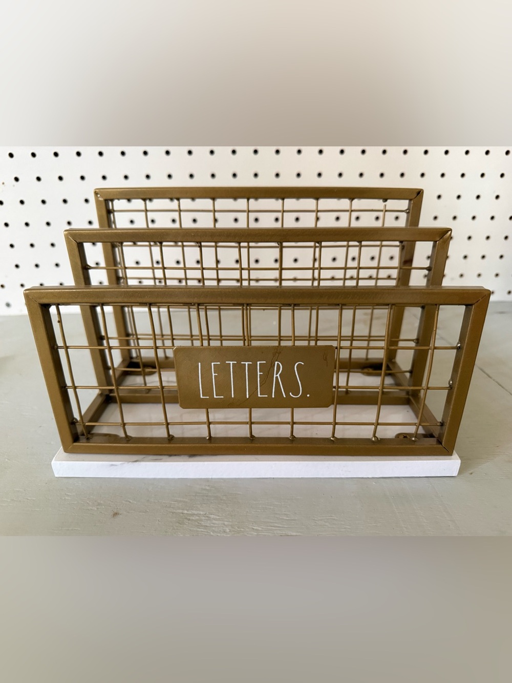 Rae Dunn Gold and White Letter Holder